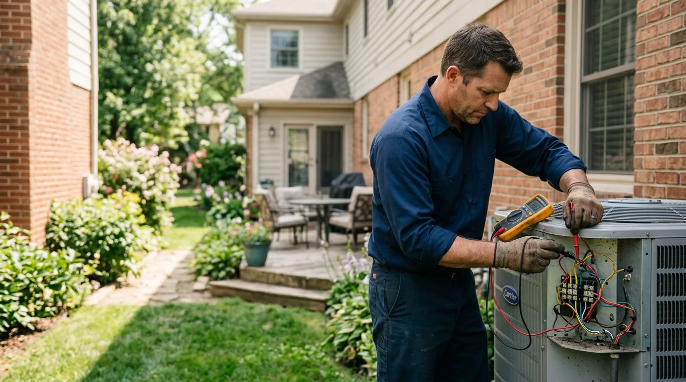 HVAC technician working near Lewisville, TX
